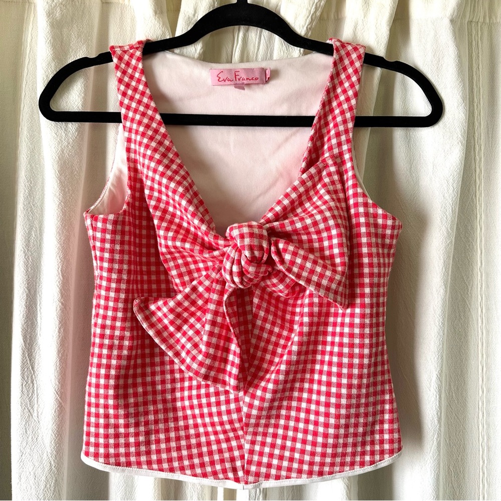 ANTHROPOLOGIE Eva Franco Red and White Gingham Tank Top